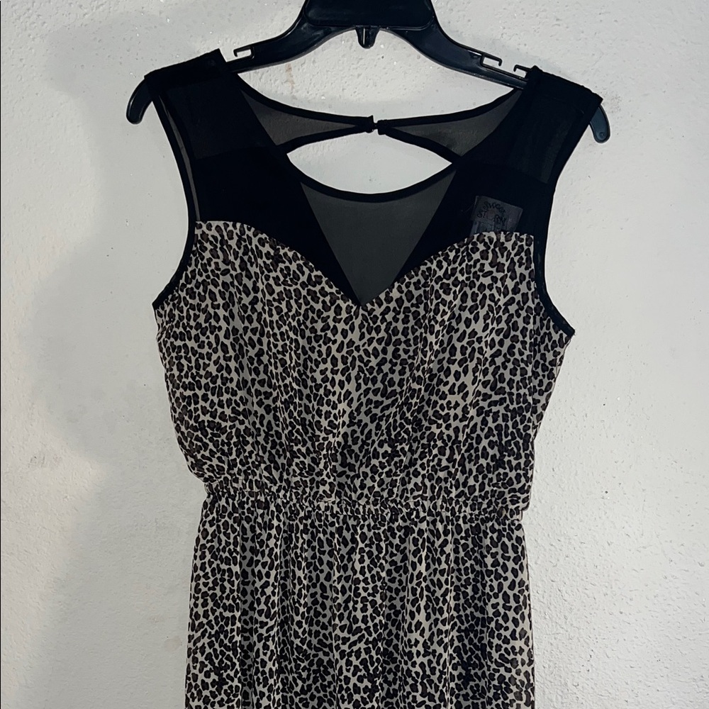 Sweet Storm Black and White Leopard Print Dress